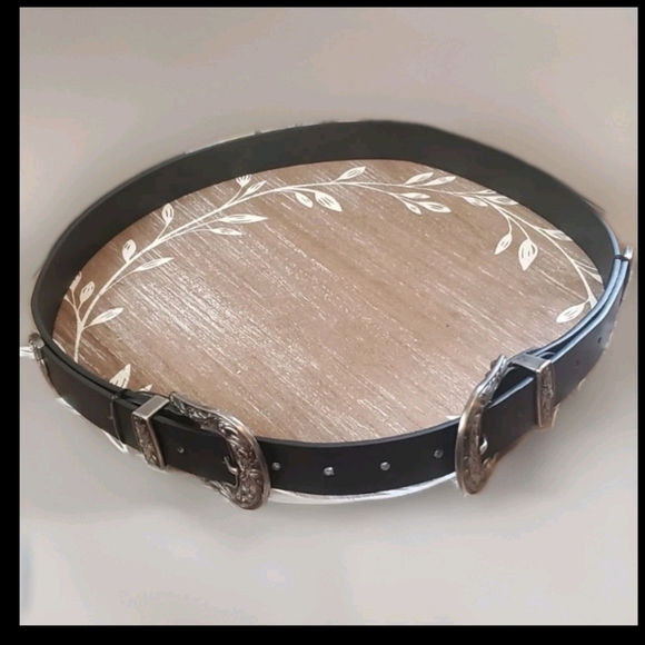 Vintage Western Style Double Buckle Faux Leather Belt Med To XL - Picture 7 of 9